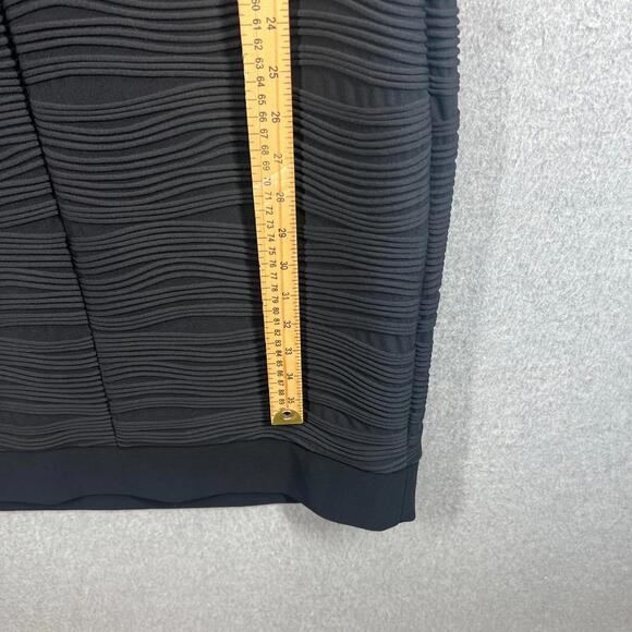 Joseph Ribkoff Little Black Dress Size 12 Textured Wave Fitted Cowl Neck NWT - Picture 9 of 12